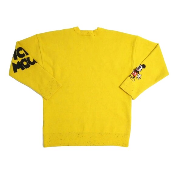 Disney Parks Size Small Mickey Mouse Yellow Sweater Pullover Knit Wool Blend - Picture 5 of 8